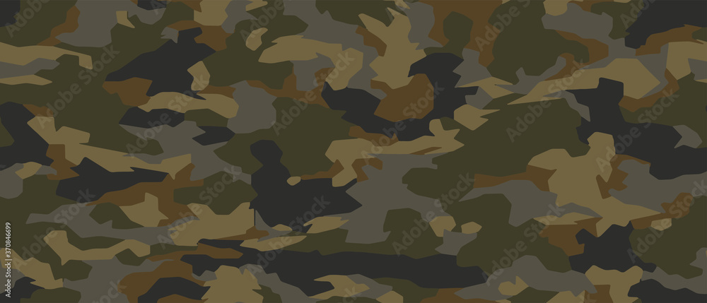 Fototapeta premium Full seamless camouflage texture skin pattern vector for military textile. Usable for Jacket Pants Shirt and Shorts. Dirty army camo masking design for hunting fabric print and wallpaper.