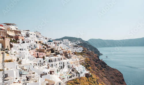 oia village in santorini island greece