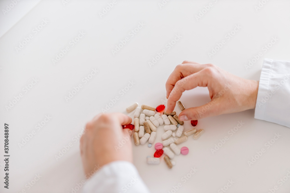 Female doctor taking tablet Female doctor taking tablet