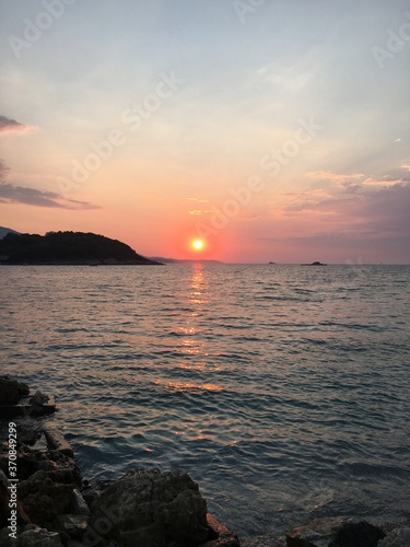 Beach sunset in Ksamil,Albania