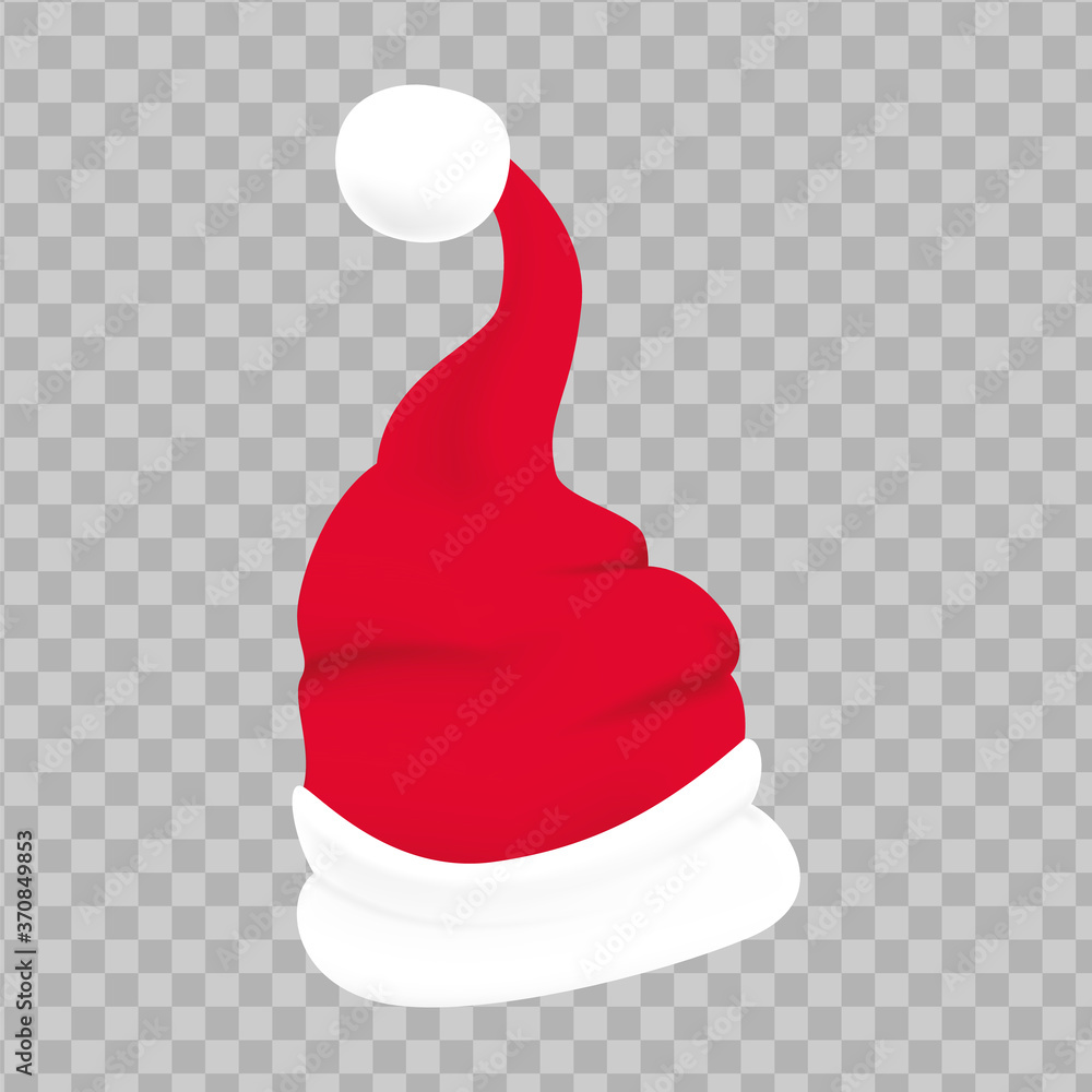Red santa hat with white fur. Xmas clothing Red santa hat with white fur. Xmas clothing