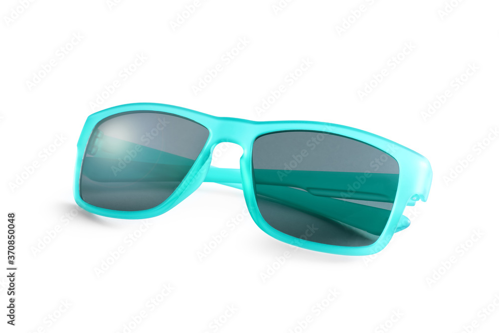 Stylish sunglasses on white background. Summer accessory Stylish sunglasses on white background. Summer accessory
