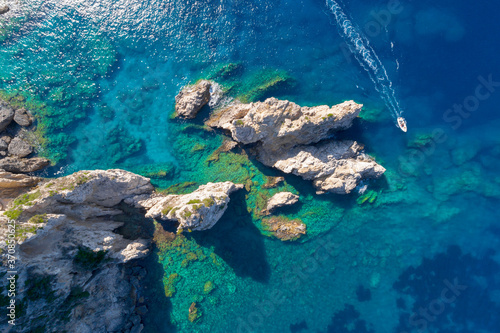 Paleokastritsa bay on Corfu island, Ionian archipelago, Greece