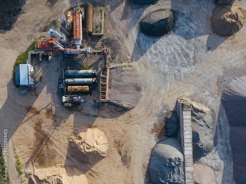 Aerial view of asphalt plant