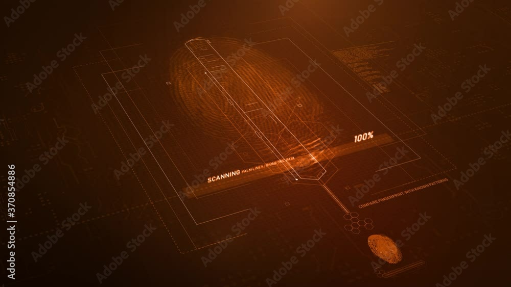 Fingerprint Scan Biometric HUD Orange