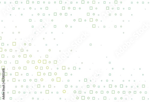 Light Green, Yellow vector cover with circles, cubes.