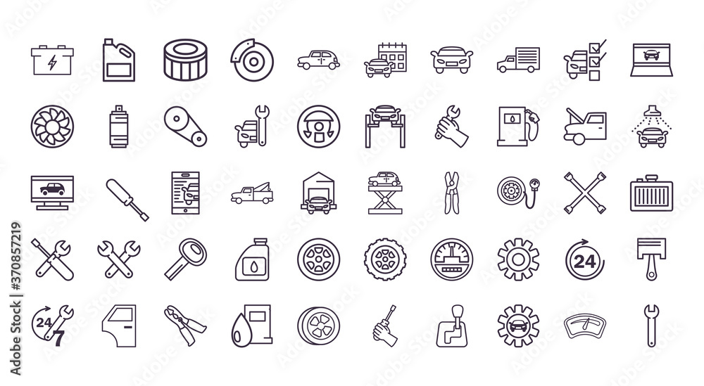 repair service and car line style icon vector design repair service and car line style icon vector design