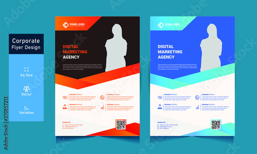 Digital Marketing Agency Flyer Template | Vector Flyer Template | Illustrator Flyer Design EPS 