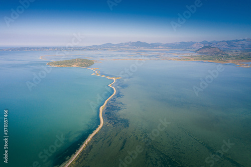 Road through Shoals of Ambracian Gulf (Gulf of Arta or the Gulf of Actium), Greece photo