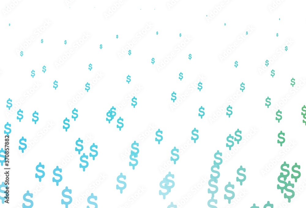 Light Blue, Green vector pattern with Dollar.