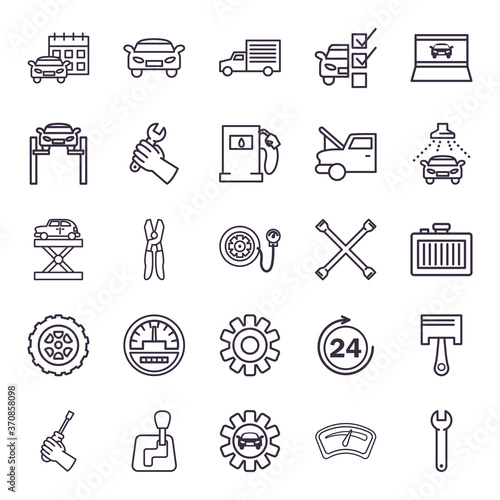 repair service and car line style icon vector design