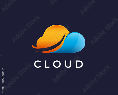 minimal cloud logo template - vector illustration