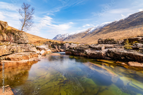 UK, Scotland, River Etive flowing throughÔøΩScottish Highlands