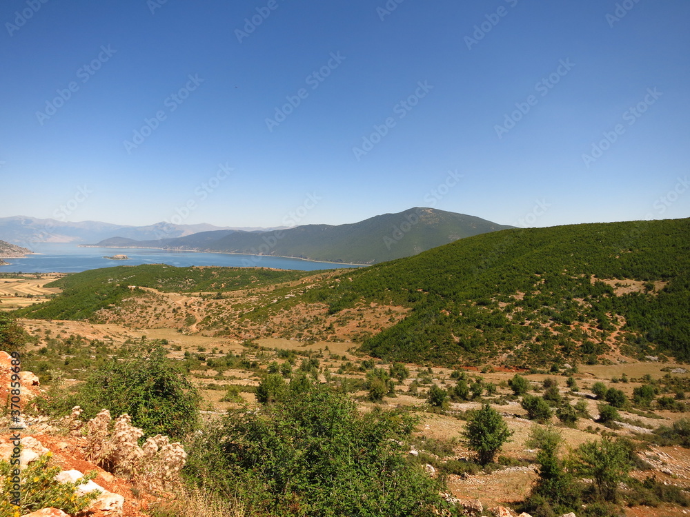 View on lake Prespa in Albania