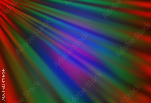 Dark Multicolor  Rainbow vector background with straight lines.