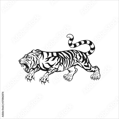 Tiger logo emblem template mascot symbol for business or shirt design. Vector Vintage Design Element. © CreativeStudio151
