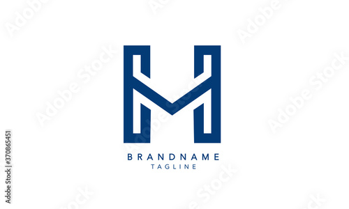 Alphabet letters Initial Monogram logo HM, MH, H and M