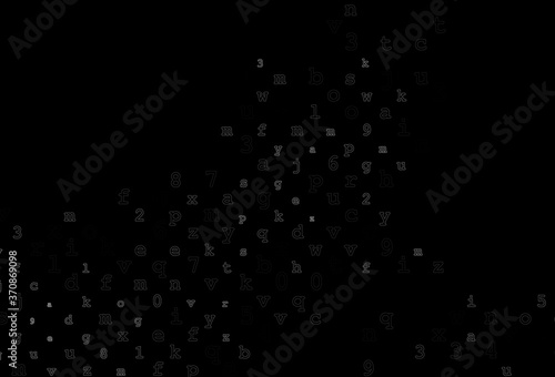 Dark Silver, Gray vector layout with latin alphabet.