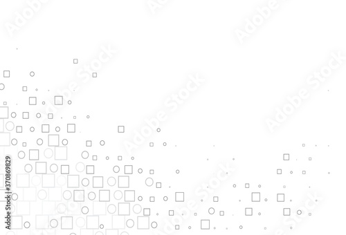 Light Silver, Gray vector texture with disks, rectangles.