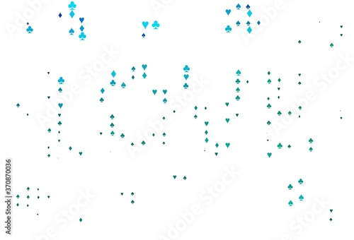 Light Blue, Green vector pattern with symbol of cards.