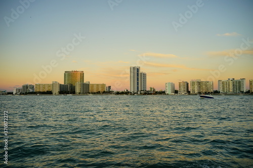 Miami downtown skyscrapers at sun set © Feng