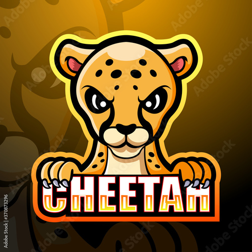 Cheetah mascot esport logo design