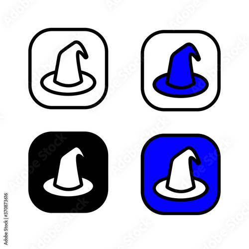 vector set of stickers wizard hat