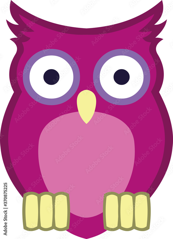 Vector illustration of a purple cartoon owl Stock Vector | Adobe Stock