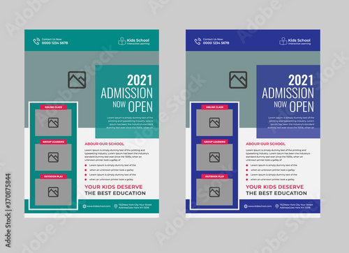  Junior Admission for Kids School Education Flyer Template Design. Poster Design