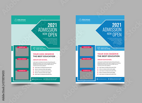  Junior Admission for Kids School Education Flyer Template Design. Poster Design