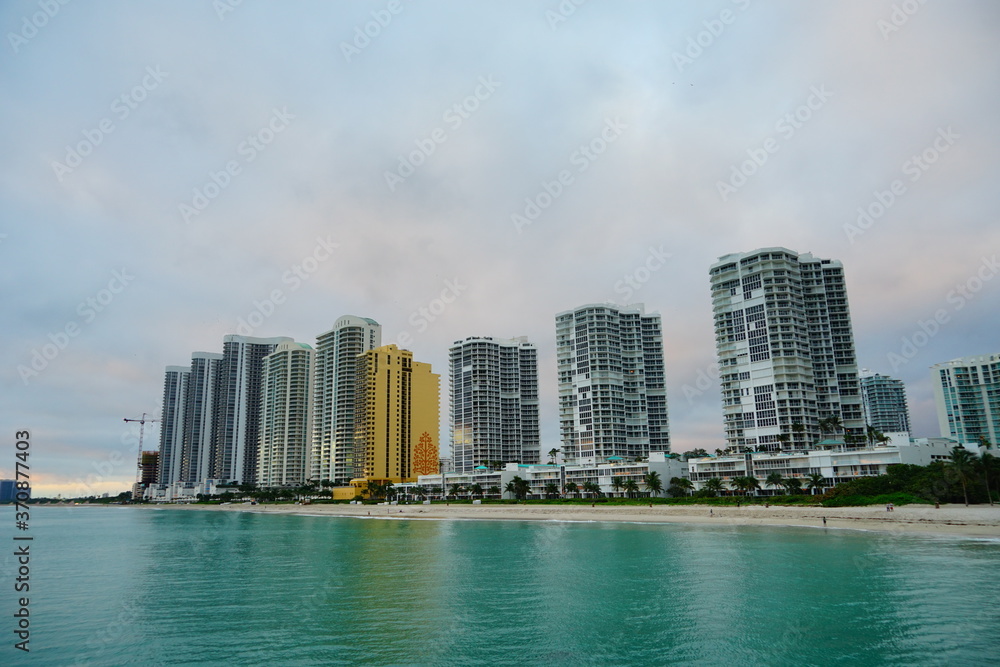 Miami north beach at sun rise	
