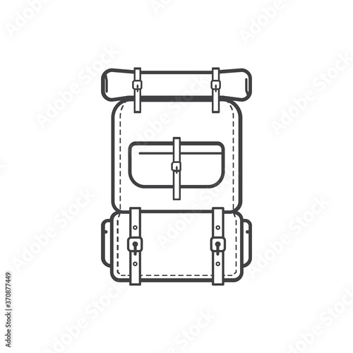 Camping icon vector illustration, mountain bag