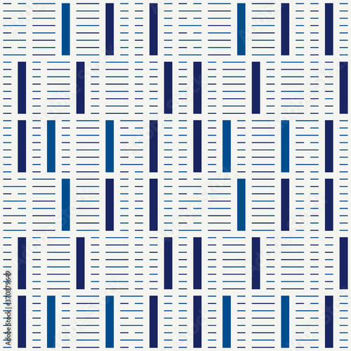 Geometric seamless pattern. Bauhaus style background. Modular grid print. Stripe, line, stroke, rectangle, ornament