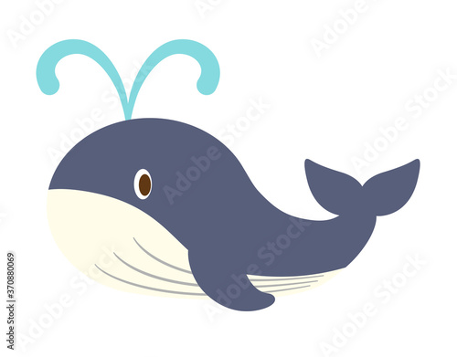 潮を吹くクジラのイラスト