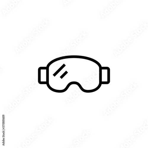 Winter Mask Icon ski goggles  in black line style icon, style isolated on white background