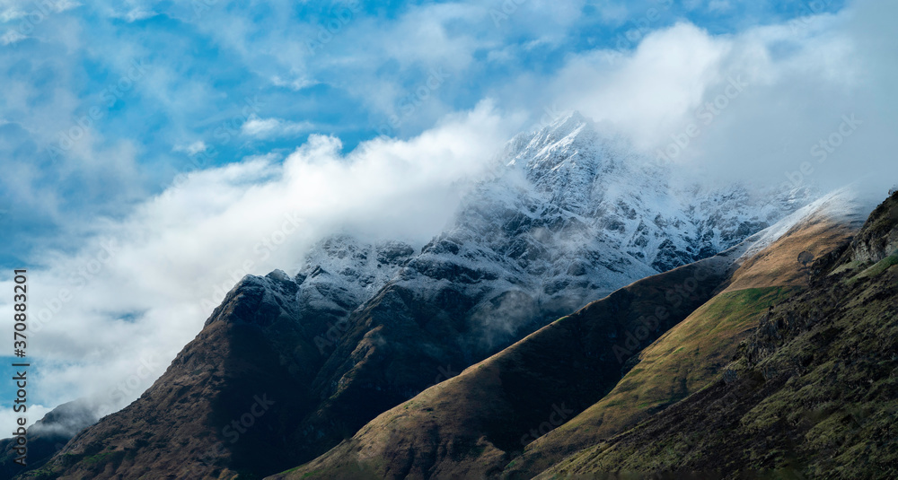 Queenstown New Zealand winter with mountains and snow Queenstown New Zealand winter with mountains and snow