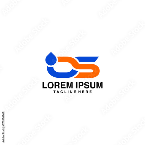 Initials O And S With Logo Drops Vector Icon Illustration
