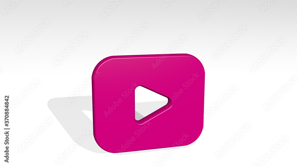 VIDEO PLAYER 3D icon casting shadow. 3D illustration. background and camera VIDEO PLAYER 3D icon casting shadow. 3D illustration. background and camera