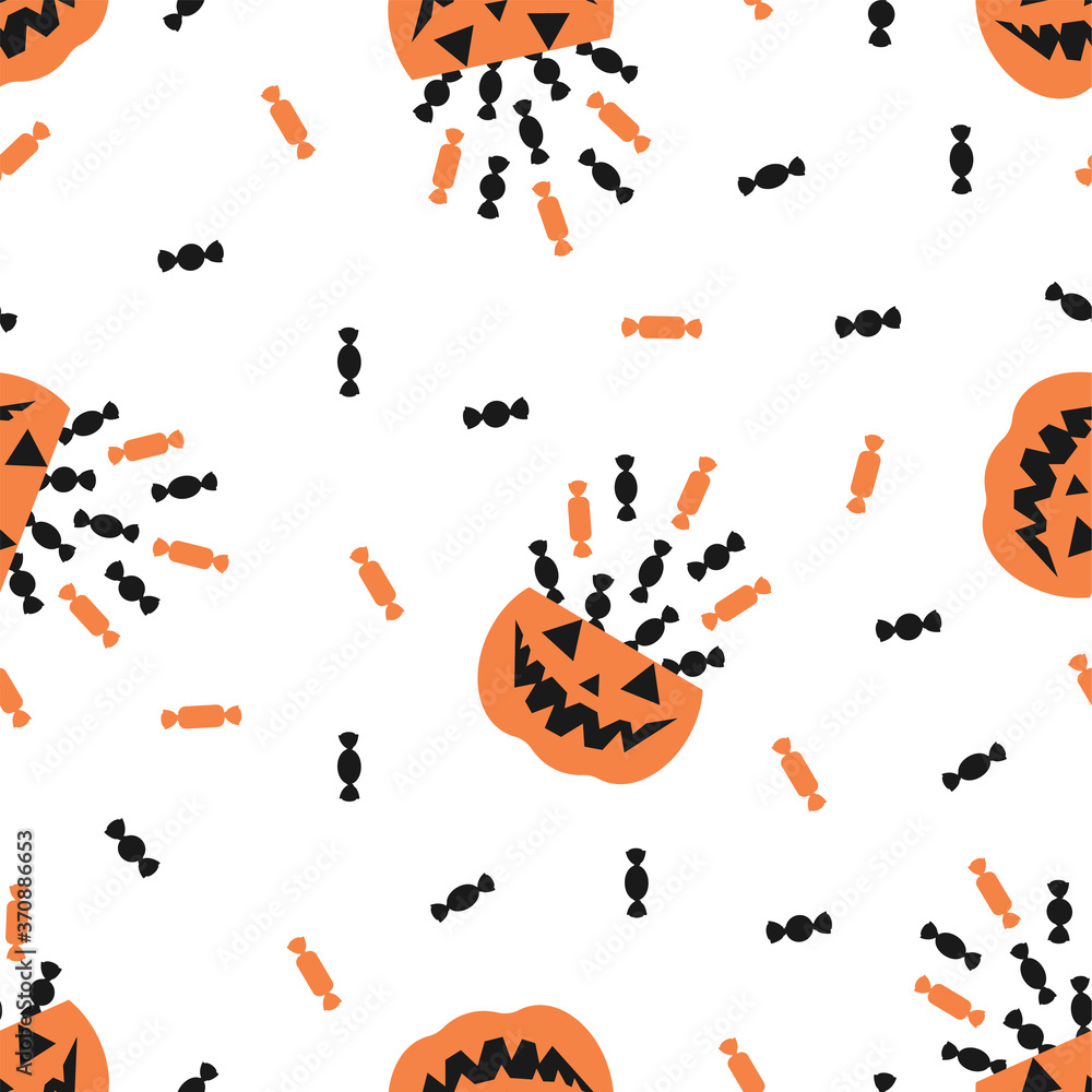 Halloween Seamless Pattern with Pumpkins Halloween Seamless Pattern with Pumpkins