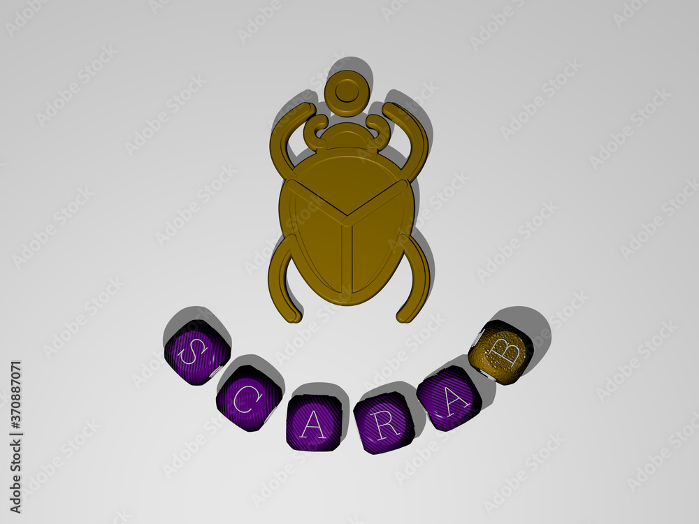 Fotografie SCARAB text around the 3D icon