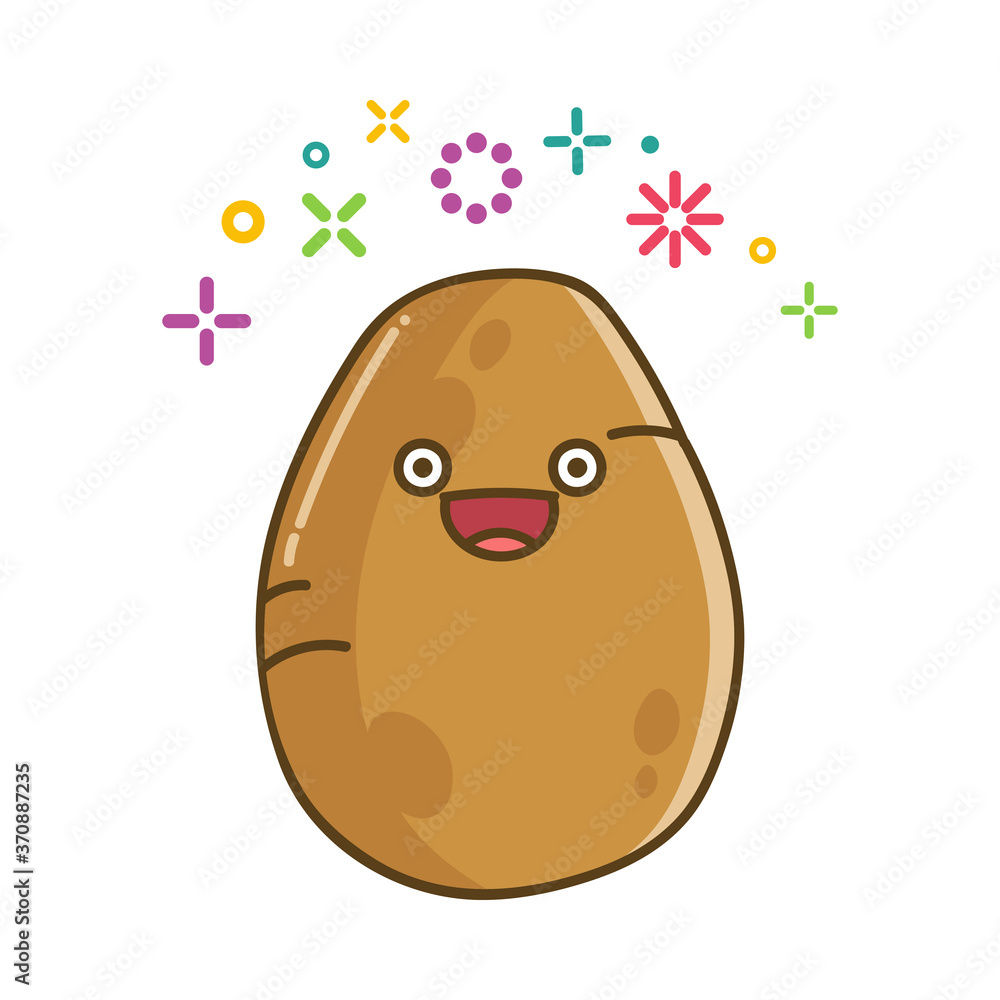 Fototapeta premium kawaii smiling potato cartoon illustration