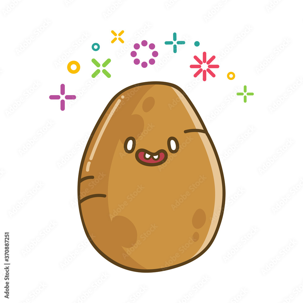 Fototapeta premium kawaii smiling potato cartoon illustration