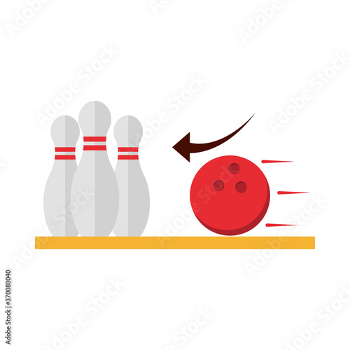 bowling club sport and leisure game flat icon design