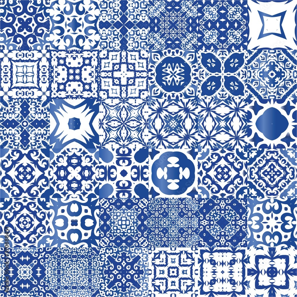 Fototapeta premium Ethnic ceramic tiles in portuguese azulejo.