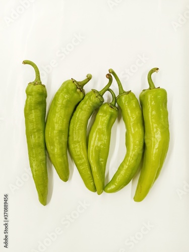 Green hot chili peppers iso...