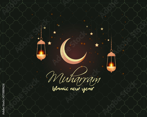 festive concept background for Islamic festival-Islamic new year, new Hijari year- happy muharram vector illustration 