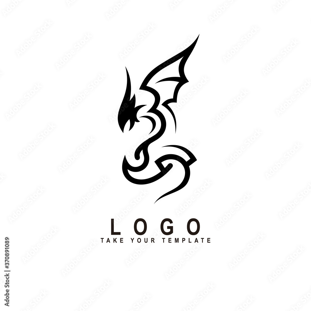 dragon logo, fantasy animal design template dragon logo, fantasy animal design template