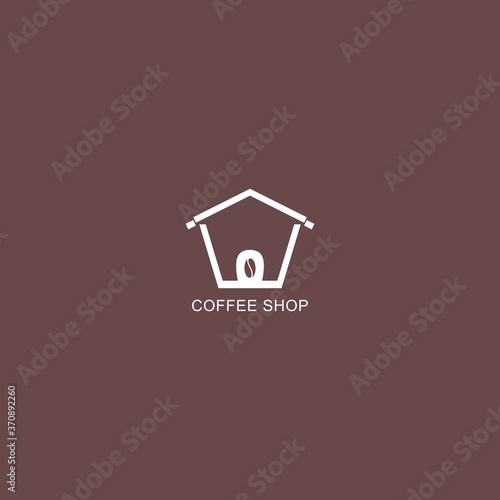 House icon vector illustration. Coffee shop logo. Simple natural home logo design, cafe or restaurant logo, coffee and tea shop for business.