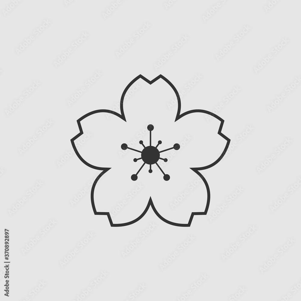 Fototapeta premium Cherry Blossom or Sakura Flower Icon