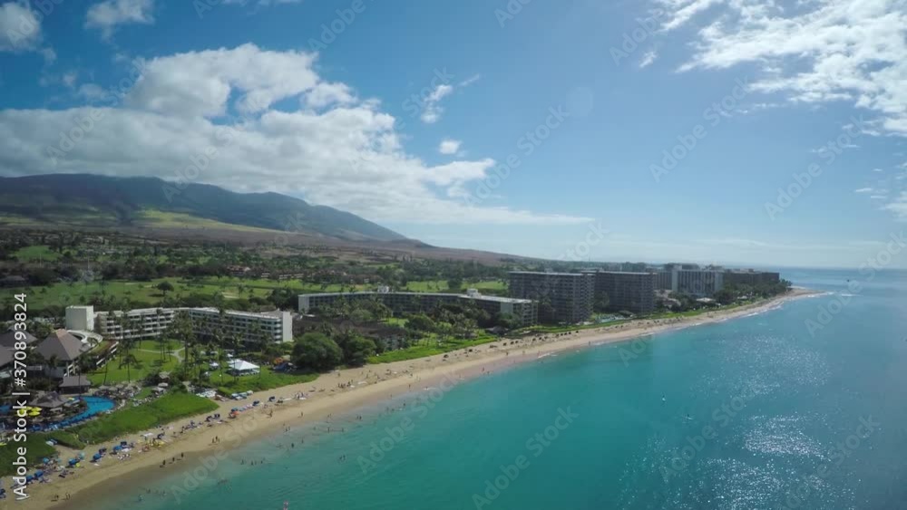 Kaanapali Maui Hawaii Coast Drone Shot